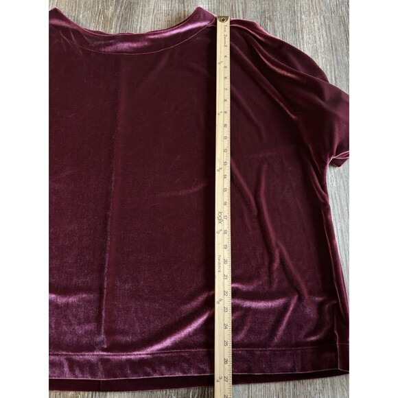 Liz Claiborne Career Red Velvet Velour Short Sleeve Top Blouse Plus Size 4X - Picture 3 of 6